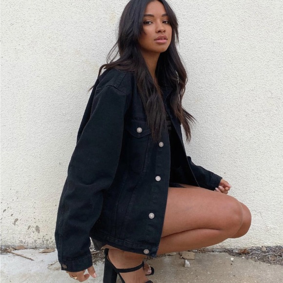 Princess Polly Black Denim Jean Jacket - Picture 5 of 5